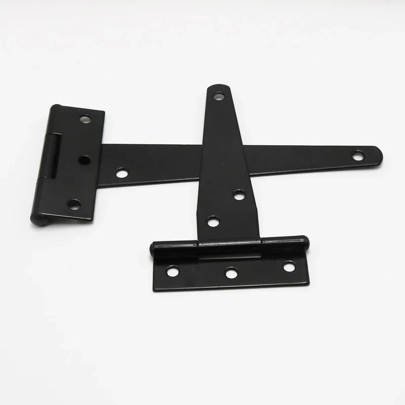 1PCS 4 Inch T-Strap Hinges Rustic Gate Strap Hinge Rustproof Gate Door Black Hinges For Windows, Fence And Barn Gates images - 6