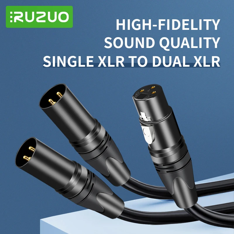 thumbnail image 2 of Female Xlr Splitter Cable XLR Y Splitter Cable - 2 Male To 1 Female Balanced Audio Cable For Mixers & Speakers XLR Y Cable 2 Male To 1 Female Balanced Audio Combiner 2 of 13