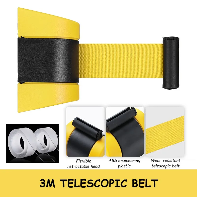 Isolation Belt Warning Line 3 Meters Wall-Mounted Non-punching Warning Expansion Belt Is Prohibited