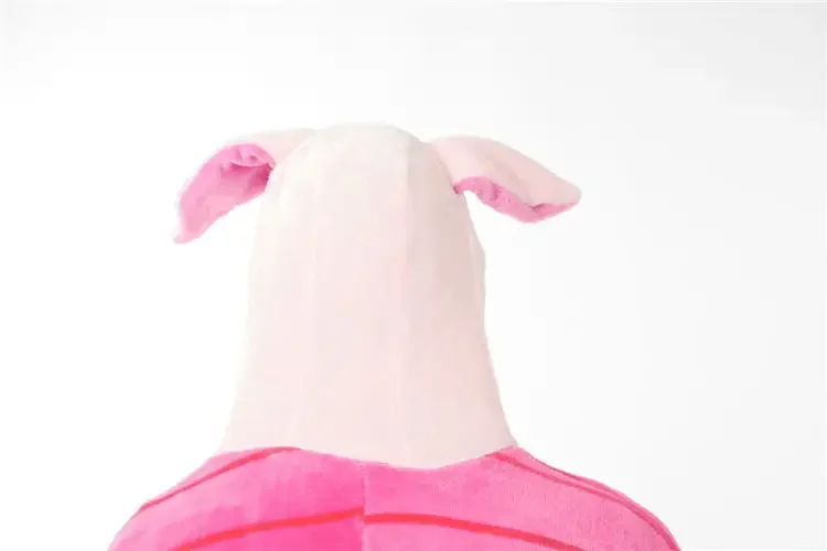 Piglet Kigurumi Onesies Animal Pajamas Unisex Adults Flannel Hooded Jumpsuits Sleepwear Anime Party Cosplay Clothes