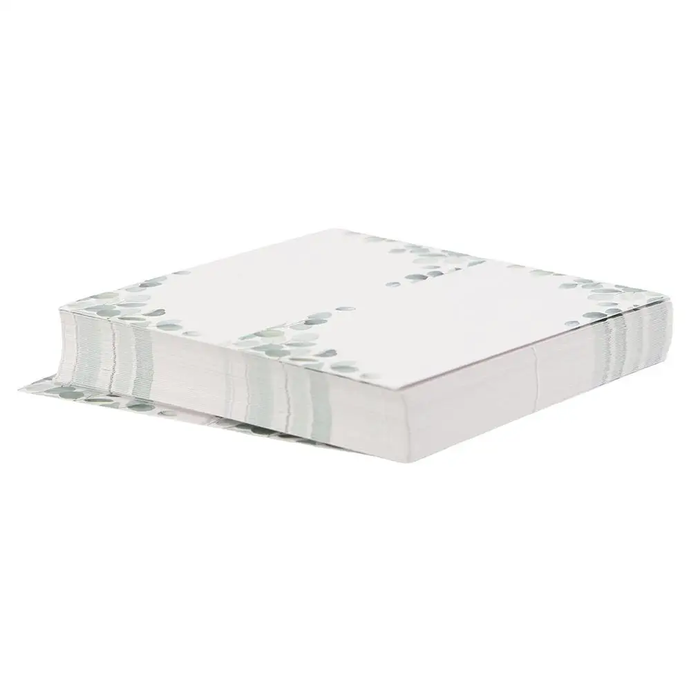 50pcs Blank Green Leaf Table Place Cards Paper Elegant Table Name Place Cards Folded Message Setting Card