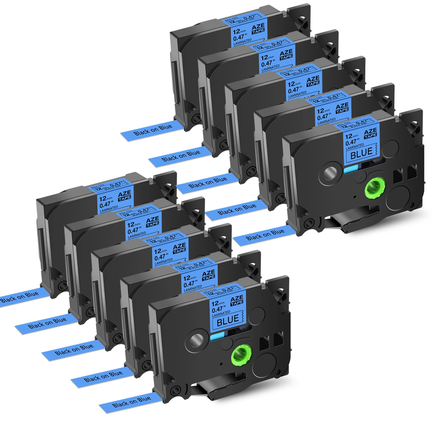 10PK Black on Blue
