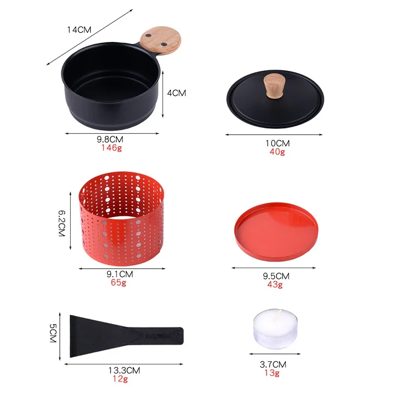 Cheese Raclette Fondue Pot Table Grill Cheese Ice Cream Chocolate Melting Hotpot Porcelain DIY Fondue Set Butter Melter Warmer