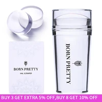 BORN PRETTY Nail Art Templates Clear Jelly Silicone Stamper Enail Stamping Plate Scraper With Cap Transparent Nail Stamper 1