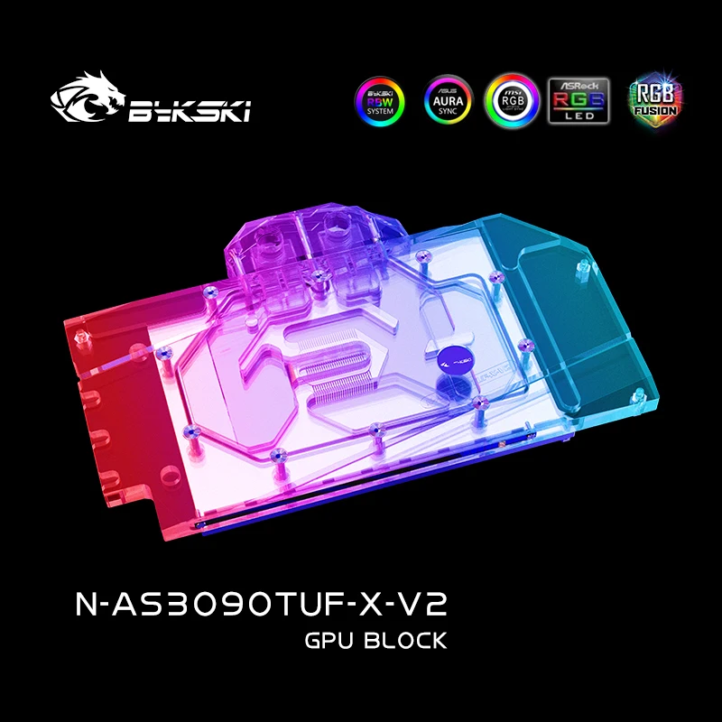 Bykski-ATVHFプロセッサ用のGPUブロック,水冷システムを備えた完全なブロック,3080/3080ti (asus  tuf/tx3090/N-AS3090TUF-X-V2/3080ti)