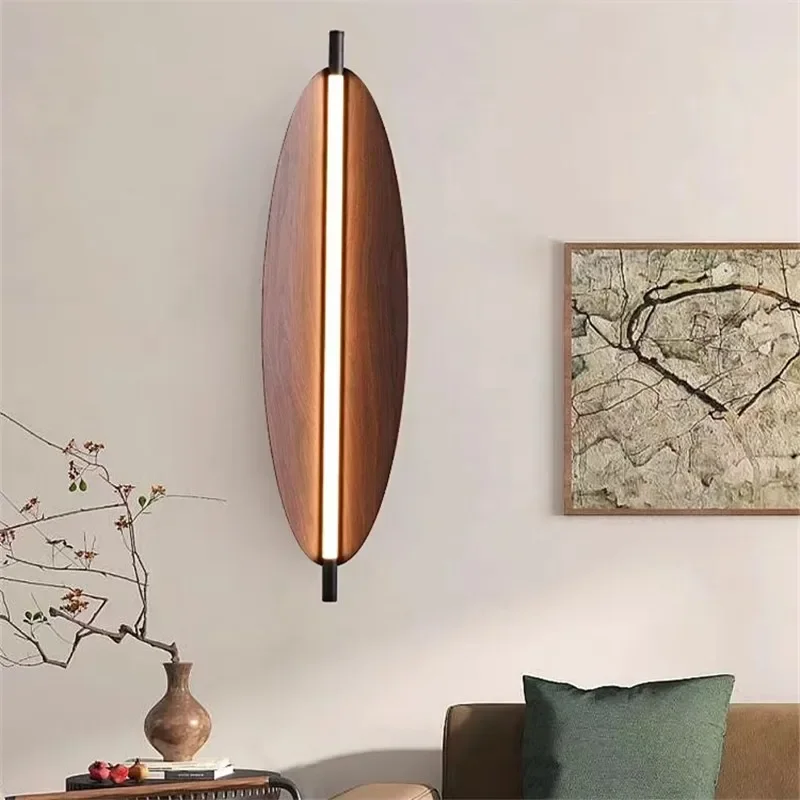 

Настенный светильник, японское украшение из зернистой древесины wabi sabi, освещение для спальни, прикроватная лестница, коридор, кофейная бара, фотолампа