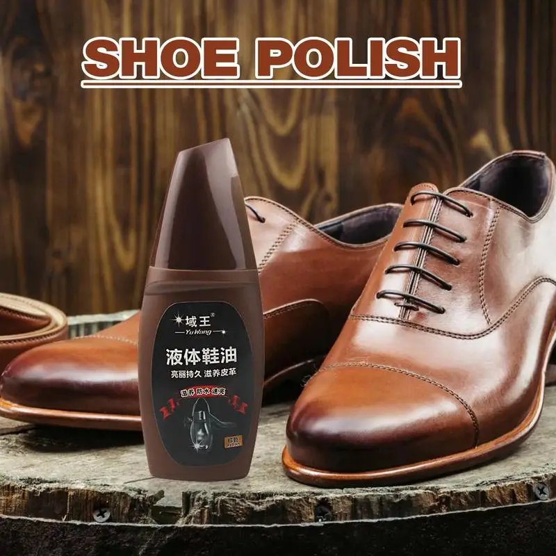 Abrillantador de zapatos, aceite brillante para mantenimiento de calzado de cuero, con cabezal de cepillo, 75ml