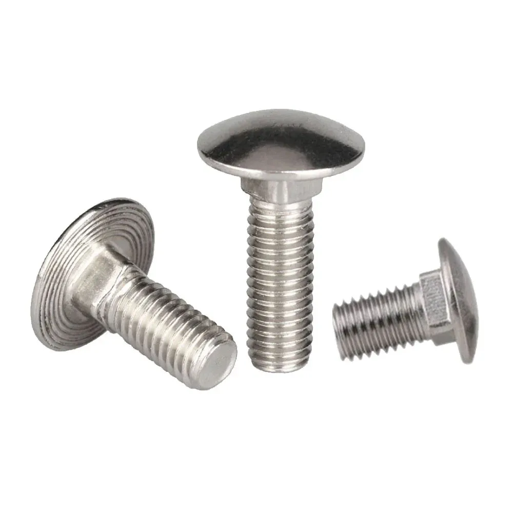 Stainless Steel Screws M6 M8 M10 M12 DIN603 304 Truss Round Head Square Neck Carriage Screw Coach Bolt
