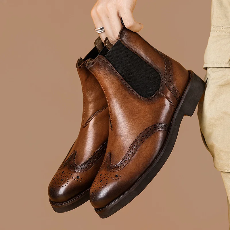 

Size 38-45 New Large Size Men's Casual Boots Fashion Male Leisure Footwear British Designer Ankle Boots Leisure Short Shoes A020