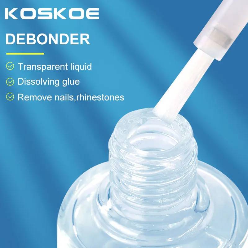 Koskoe 10Ml Debonder Nail Lijm Gel Nagellak Voor Verwijderen Valse Nail Tips Rhinestone Transparante Snelle Ontbinden Ontvetter Vloeibare