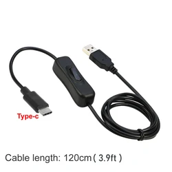 Type C Micro USB Charging Cable with On/Off Power Switch for Versatile Applications (USB to Type C)