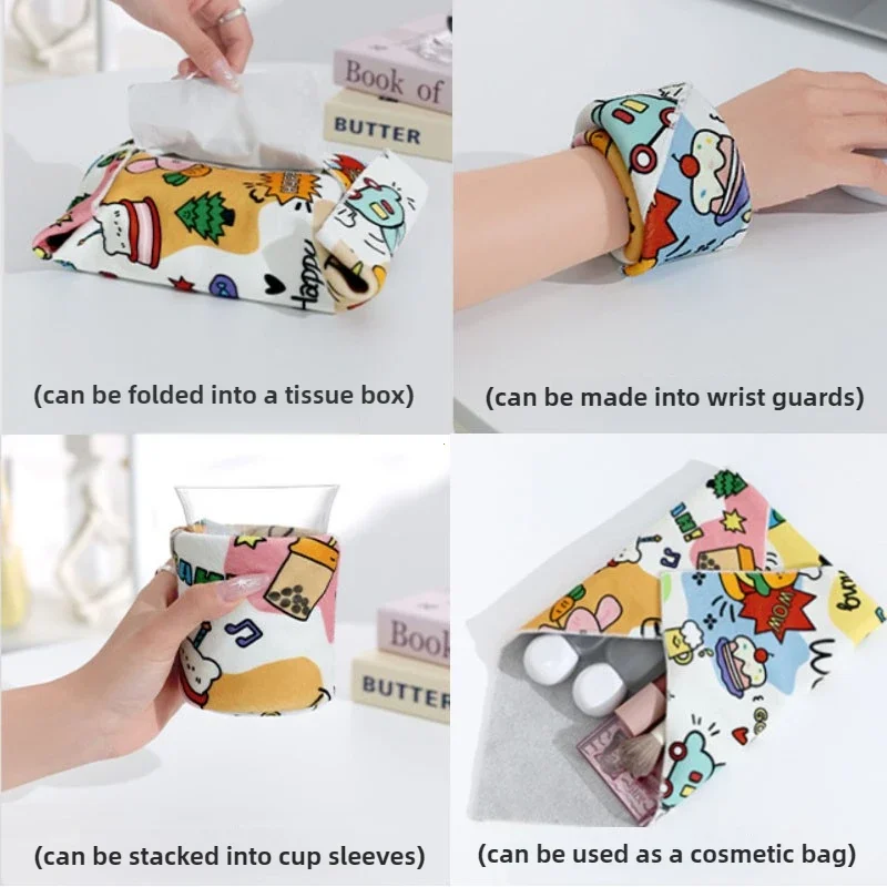 Magic Cloth Makeup Bag Camera Lens Wrapping Cloth Portable Patch Cloth Storage Bag Self-adhesive Organizing Storage Bag