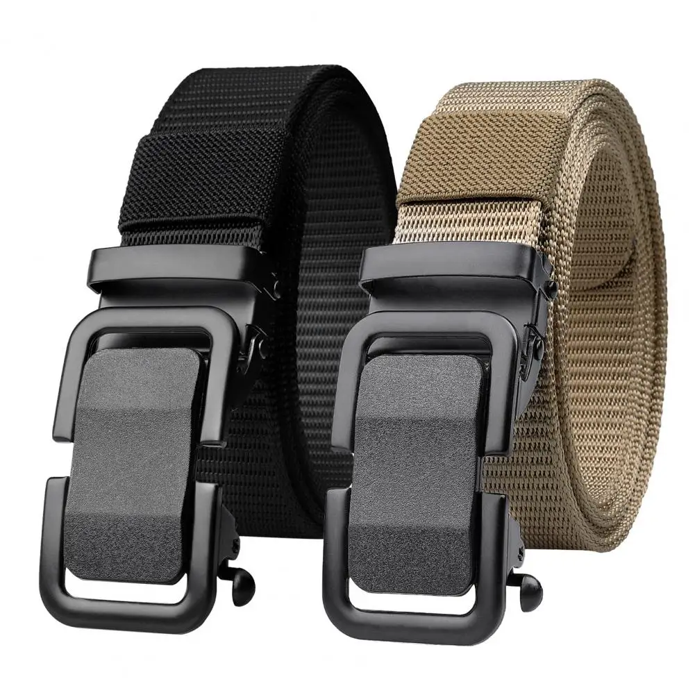New Belt Men's Automatic Buckle Men's Toothless Trend Nylon Canvas Belt Young People All-match Casual Pants Belt Men 2022