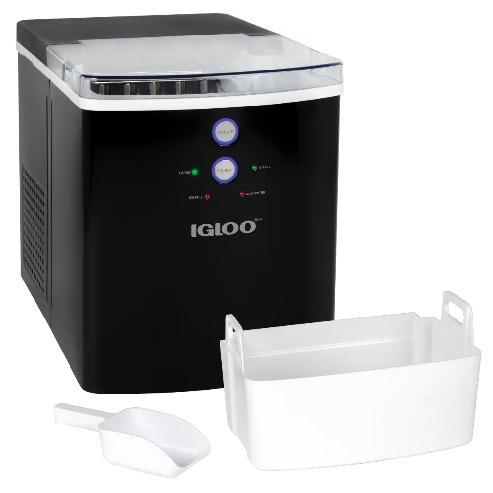 Igloo IGLICEB33BK 33-Pound Automatic Portable Countertop Ice Maker Machine,  Black