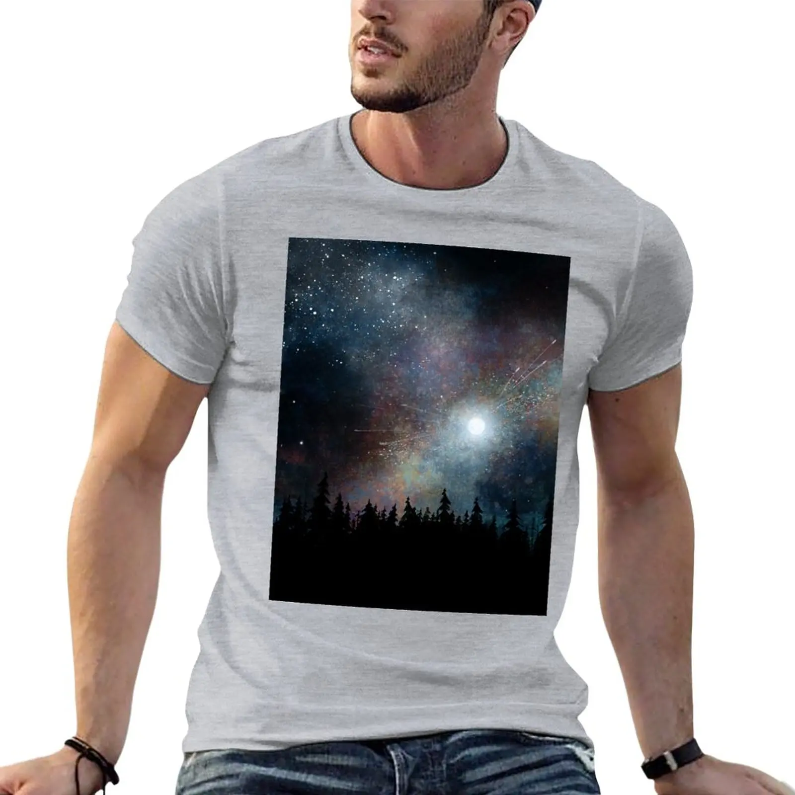 

Футболки с надписью "Night Футболка с принтом" небо "", футболки с графическим рисунком, одежда в эстетике, черные футболки для мужчин