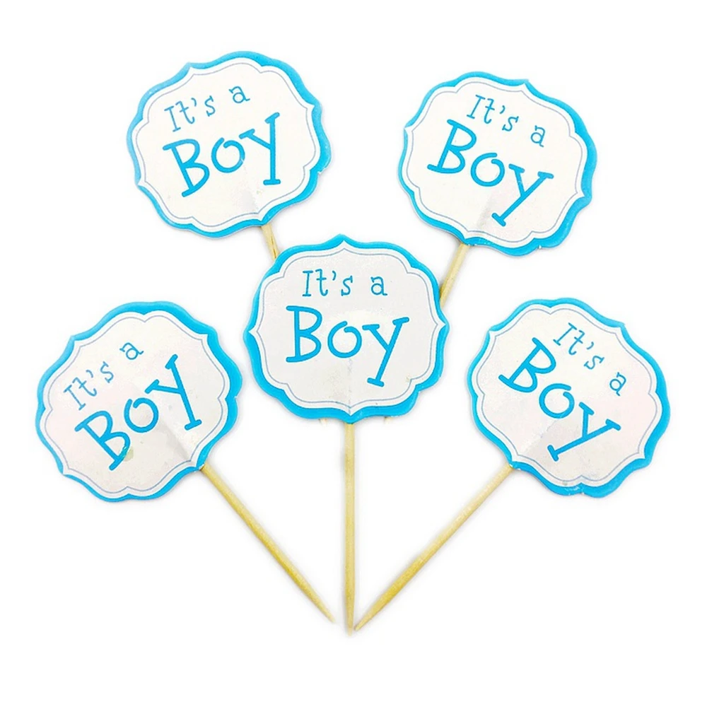 

24pcs/lot Boy Theme Cake Decorations Cake Topper Kids Boys Birthday Party Supplies Baby Shower Gift Cupcake Picks