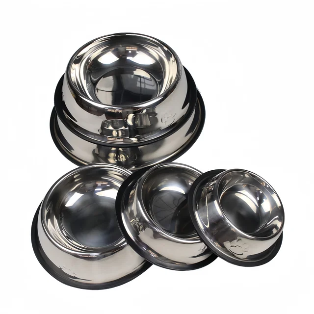 Pet Dog Cat Stainless Steel Bowl Pet Feeding Bowl Cat and Dog Drinking Bowl Metal Feeder Bowl Durable Easy To Clean Pet Supplies 4