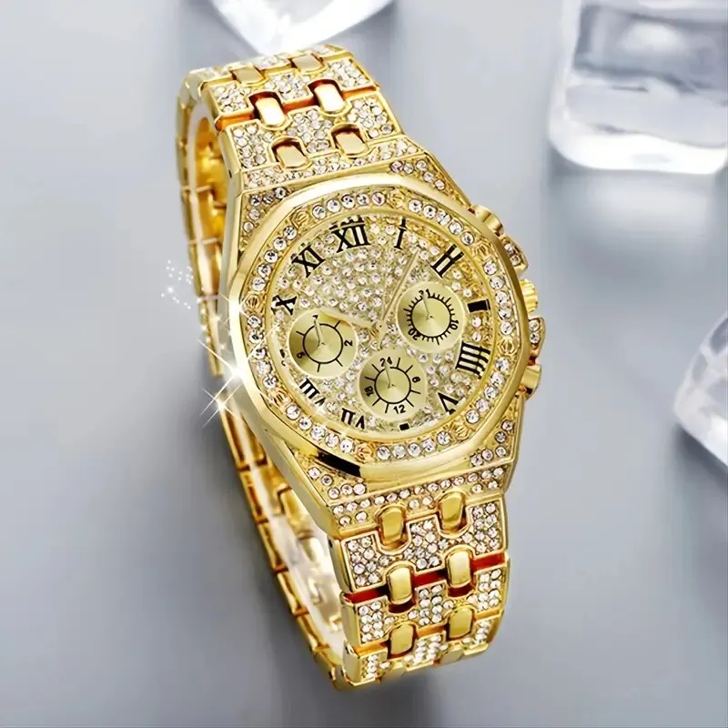 Women Watches Diamond Gold Rhinestone Bracelet