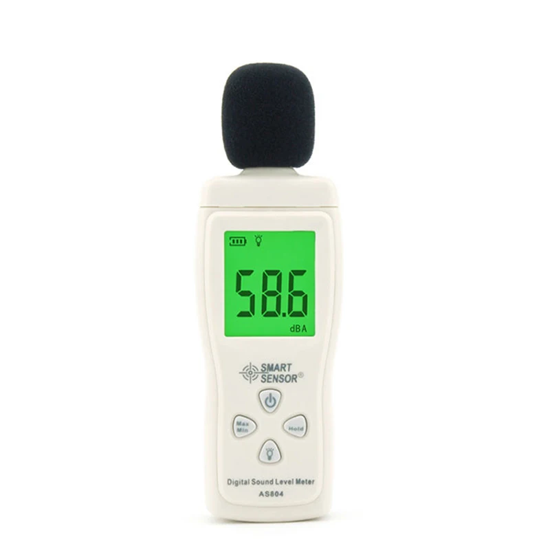 

Decibel Meter, AS804 Sound Level Meter, Decibel Monitoring Tester, 30dB to 130dB, LCD Display, for Homes, Factories and Streets