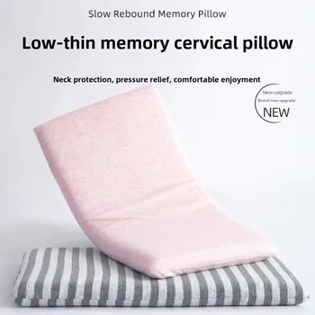 Cuscino in memory foam Supporto cervicale morbido ultra sottile Sollievo dal dolore al collo Aiuto per il sonno Correttore posturale Supporto per la schiena a basso profilo 1