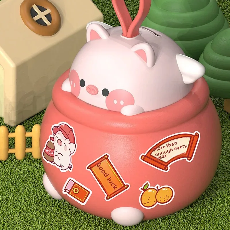 New Kids Cartoon Lucky Bag Money Bank Toys Large Capacity Can Save Can Take With Key Savings Jar DIY Handmade Ornaments Gifts