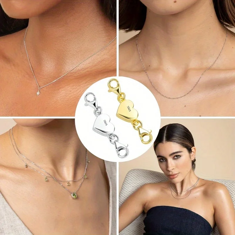 1pc Heart Magnetic Jewelry Connector Clasp Magnetic