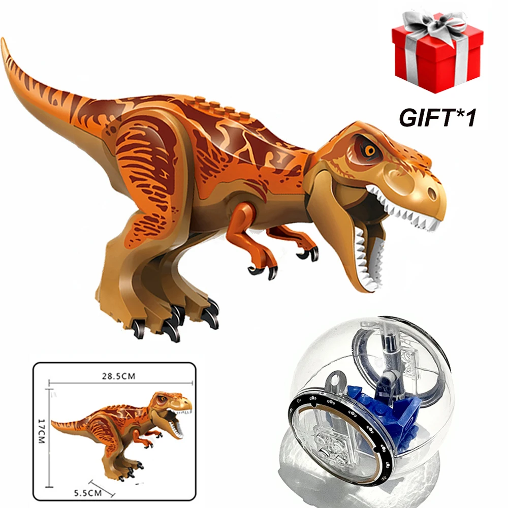 thumbnail image 1 of Bloques de construcción de Jurassic World, figuras de dinosaurios, ladrillos con escape, girosfera, tiranosaurio, Indominus, I-Rex, juguetes para niños, 1 of 5