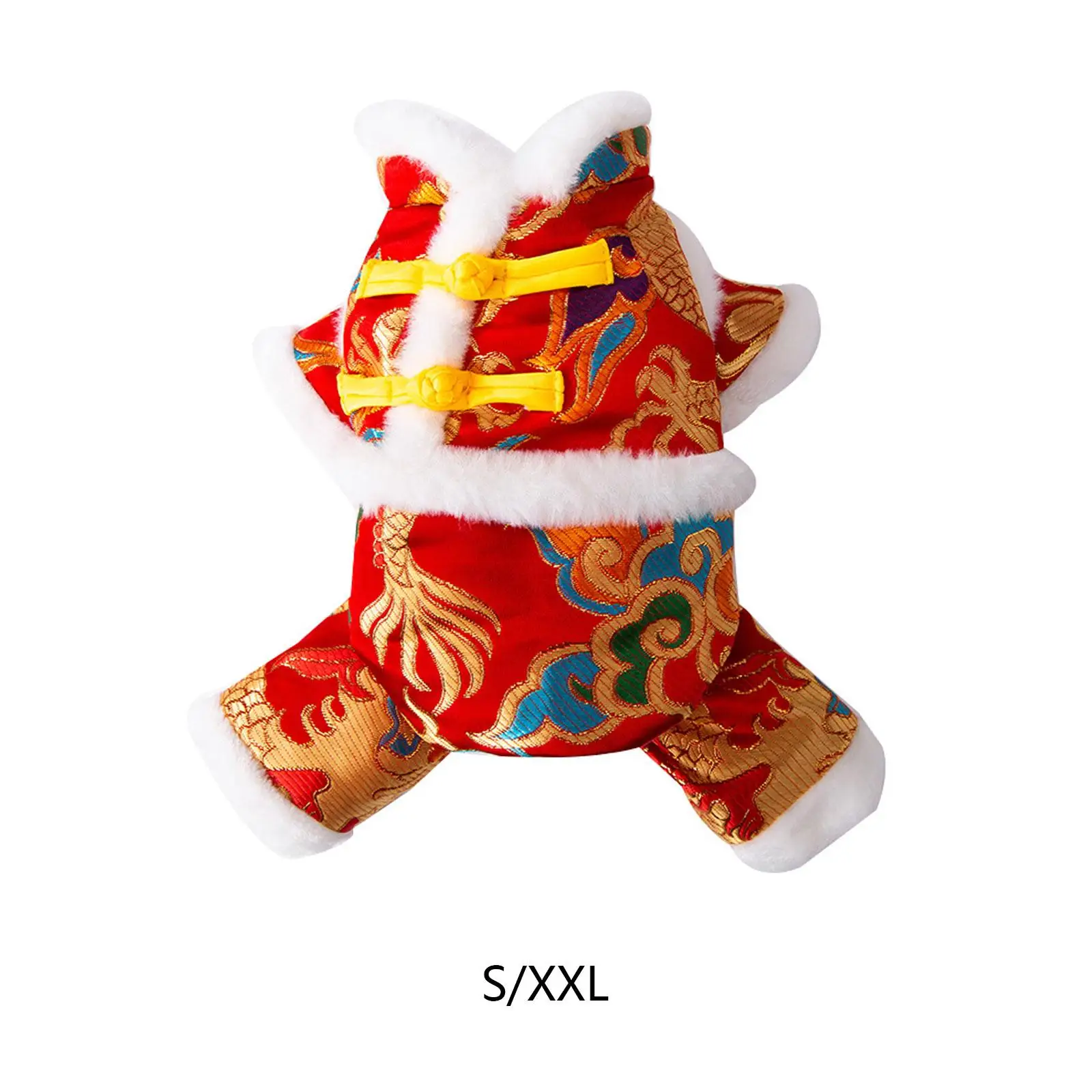 Pet Costume Pet Clothes Pet Winter Coat Pets Tang Suit Chinese New Year Dog Costume for Dogs Cats Holiday Party Spring Festival