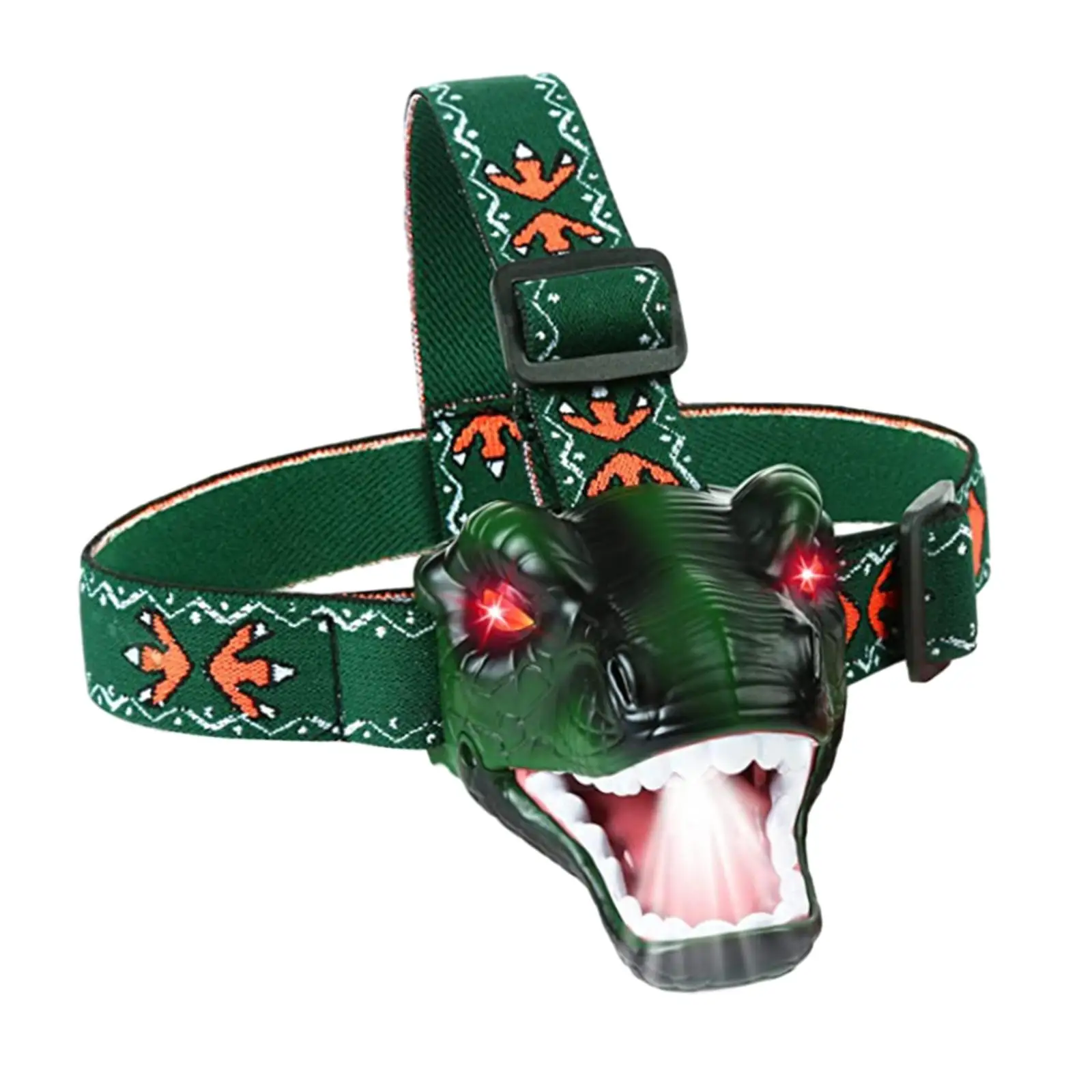 Outdoor Camping Gear Dinosaur Head Lamp Adjustable Headband Portable LED Headlamp For Halloween Kids Birthday Hiking Girls Boys