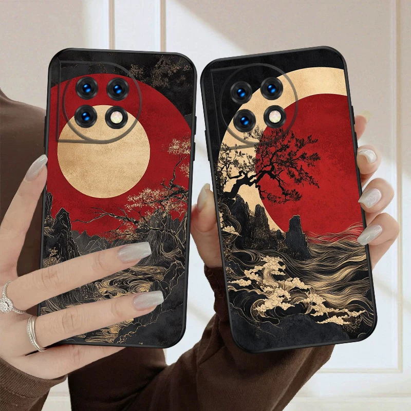 Sunset Black River Silicone Soft Phone Case