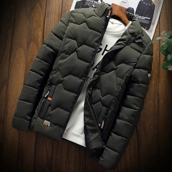 Alternative view of 2021 Autumn Winter Mens Cotton Padded Jackets Men's Fashion Casual Outdoor Jackets Warm Coat Male Outwear Thicken Down Coats