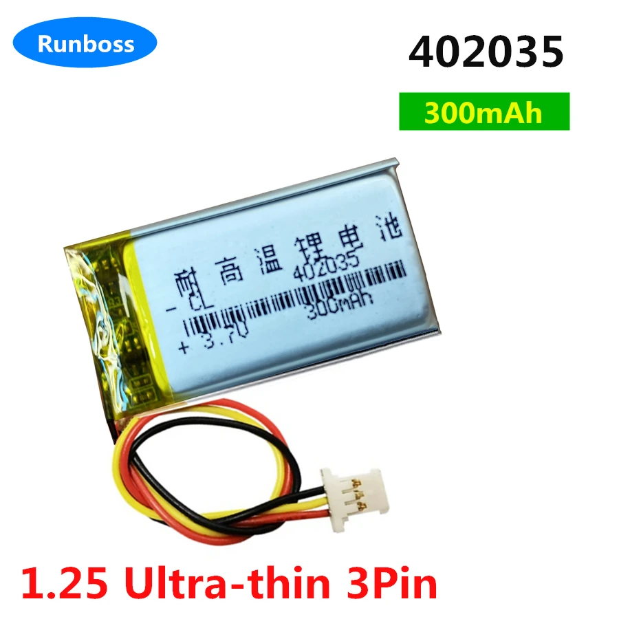 402035 300Mah 3.7V Batteria Ai Polimeri Di Litio Per Xiaomi M300 Dvr Videoregistratore 70Mai Dash Cam Yi Mini Dashcam 1S Midrive D06
