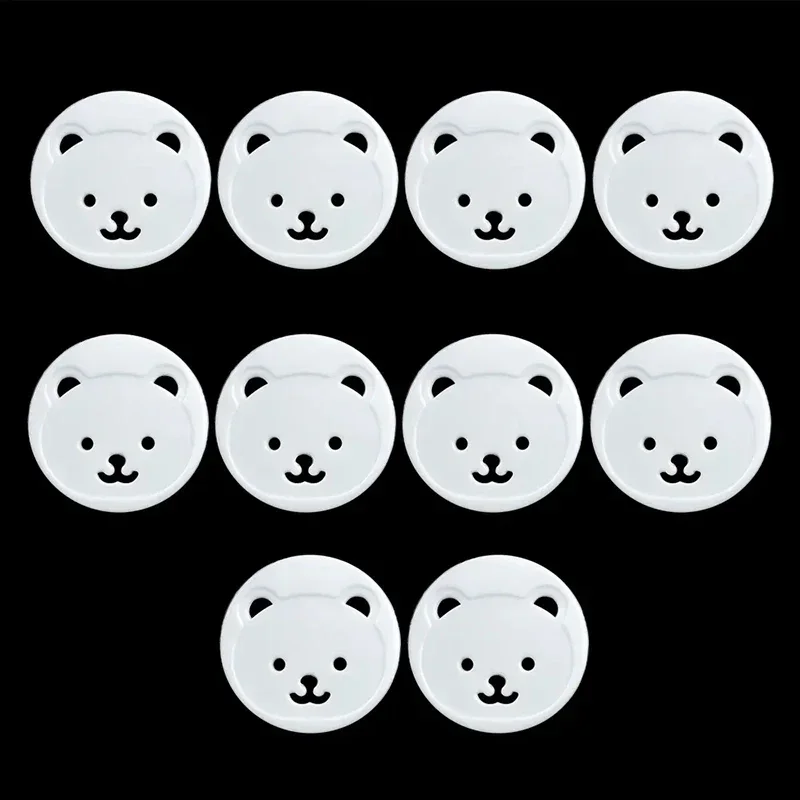 Bear Thickened Kids Safety Electrical Outlet Anti Electric Shock Plugs Protector Covers EU Power Socket Protection Cover 10pcs