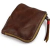 Leather Coin Purse,for Women&Men Vintage Handmade Wallet,Mini Card Holder Bag,Zipper Purses 1