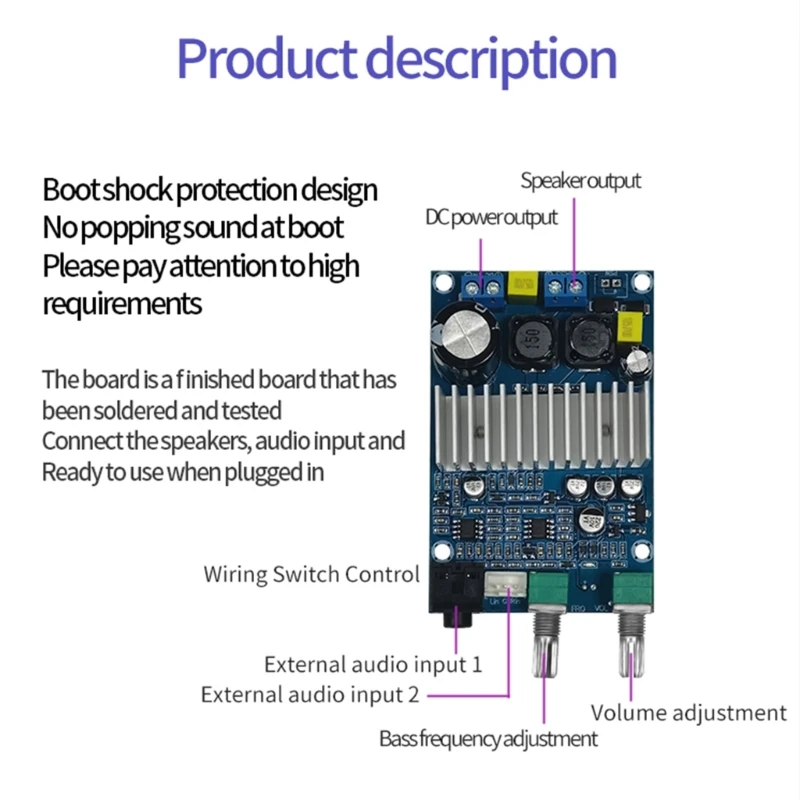 100W Subwoofer Amplifier Board TPA3116 High Power 12-24V Digital Power Amplifier Module TPA3116D2