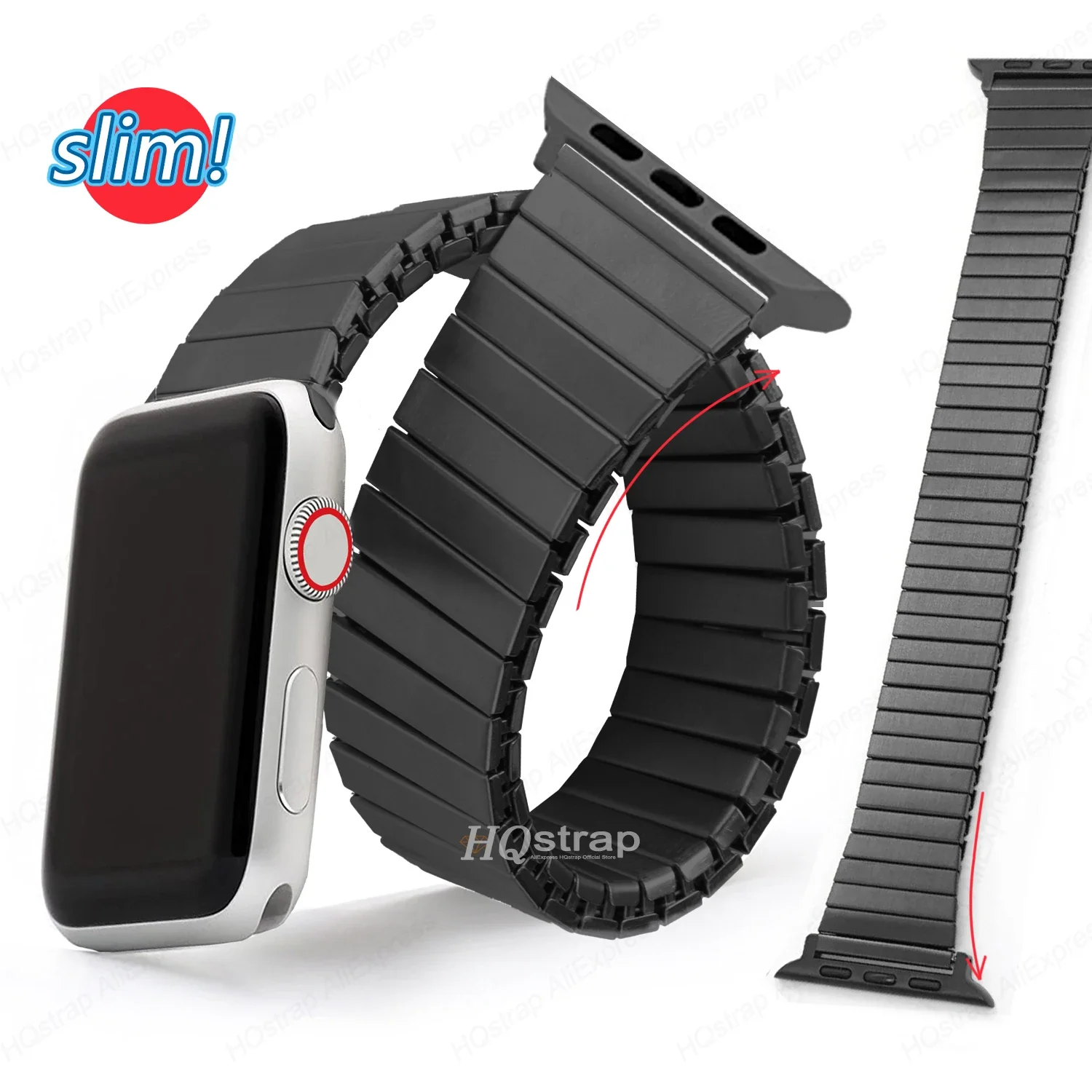 ตัวเลือกสินค้า สายรัดข้อมือสแตนเลสสตีลสำหรับ Apple Watch ทุกรุ่น