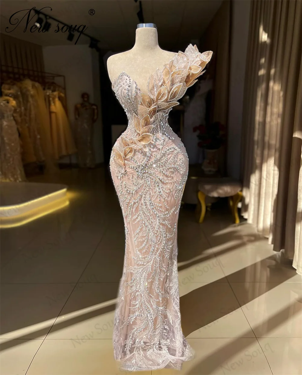 

Sparkly Beading Celebrity Dress Robes De Soiree Arabic Dubai Crystals Evening Gowns For Weddings 2024 Customized Prom Dresses