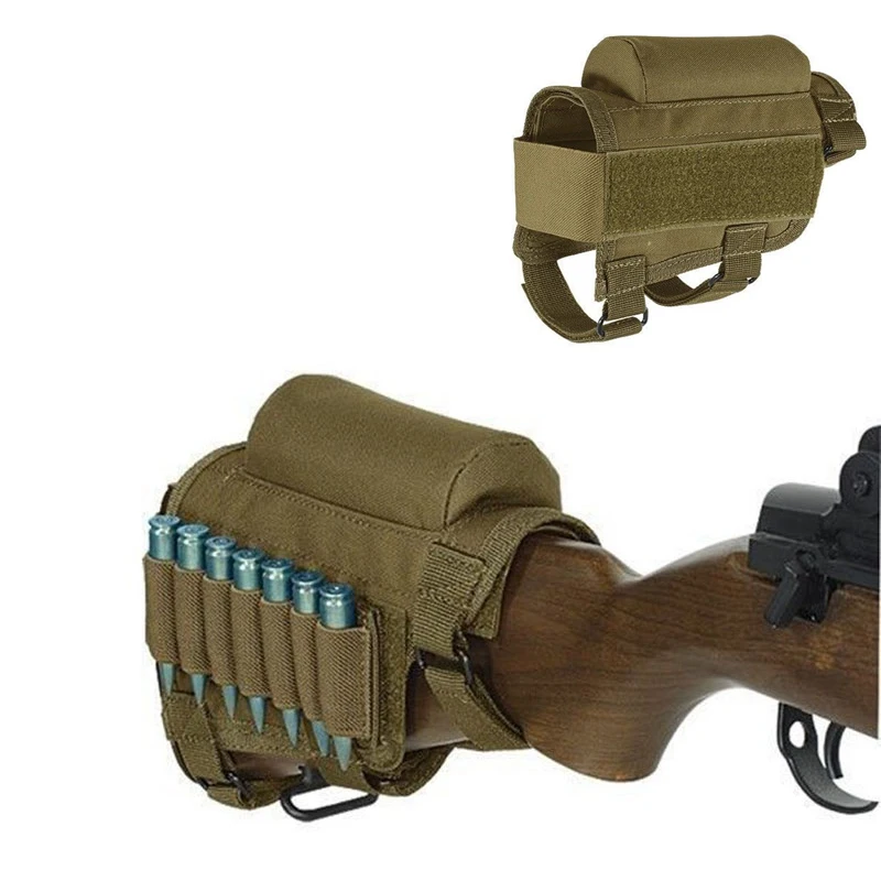 

Tactical Military Magazine Pouch Nylon Rifle Accessories Outdoor Hunting Rifle Buttstock Shell Holder Cheek Rest Pouch