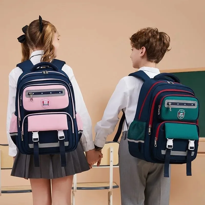 

New Spine Protection Schoolbag for Primary School Students from Grade 1 to 6 Large Capacity Good-looking Children Backpack