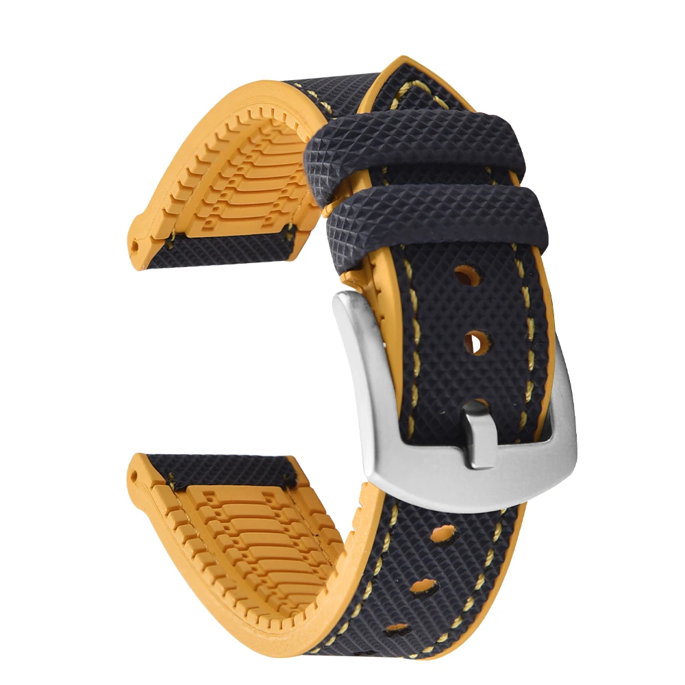 Waterproof Canvas Nylon Rubber Strap for Men's Accessories, Available in Multiple Sizes