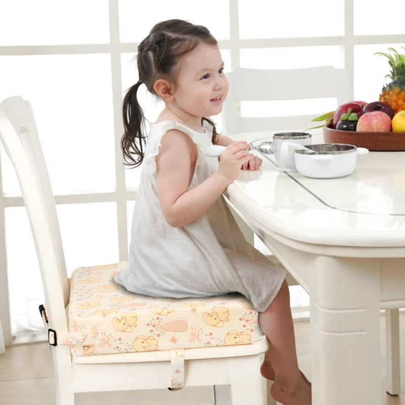 Square Baby Booster Seat Dining Chair Washable Adjustable Removable