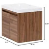 24 Inch Modern Floating Bathroom Vanity with White Single Sink Top, 2-Door Cabinet, Caramel Mist  24.5" W x 18.75" D x 22.25" H 3