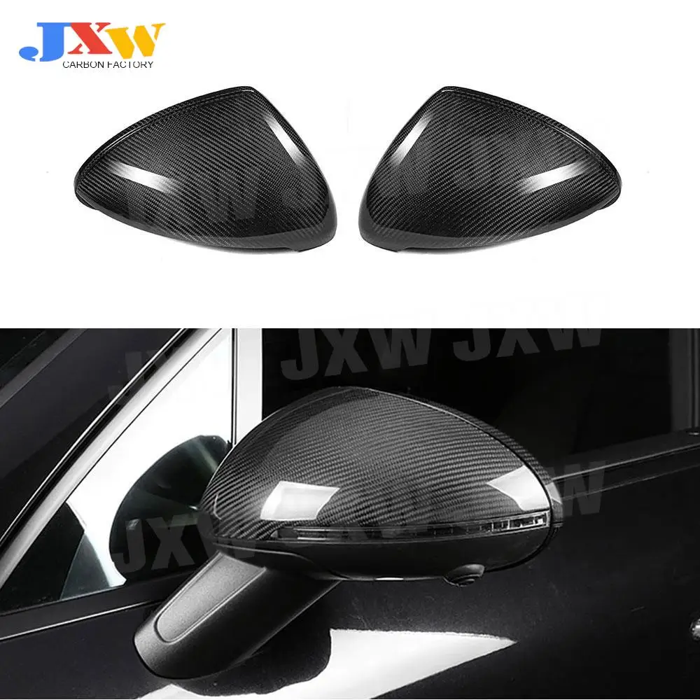 

Dry Carbon Car Side Rearview Mirror Cover Caps Shell Trim For Porsche Cayenne 958.2 2015-2016 Without lane Assist