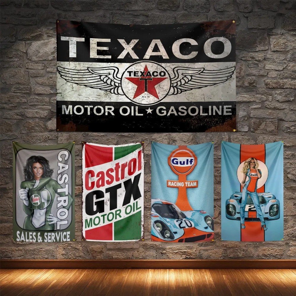 Castrol Texcao Golf Racing Team Flagge Poliestere Voll Farbig Bevruckte Ocall Flaggen Fur Dekor