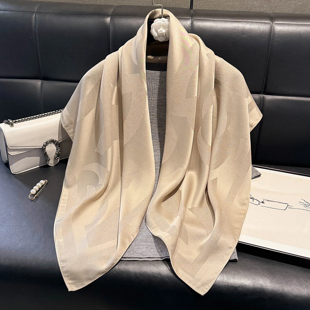 Latest Spring and Autumn Women's Fashion Hijab Silky Luxury Brand Soft Hijab Female Muslim Square Sun Protection Shawl