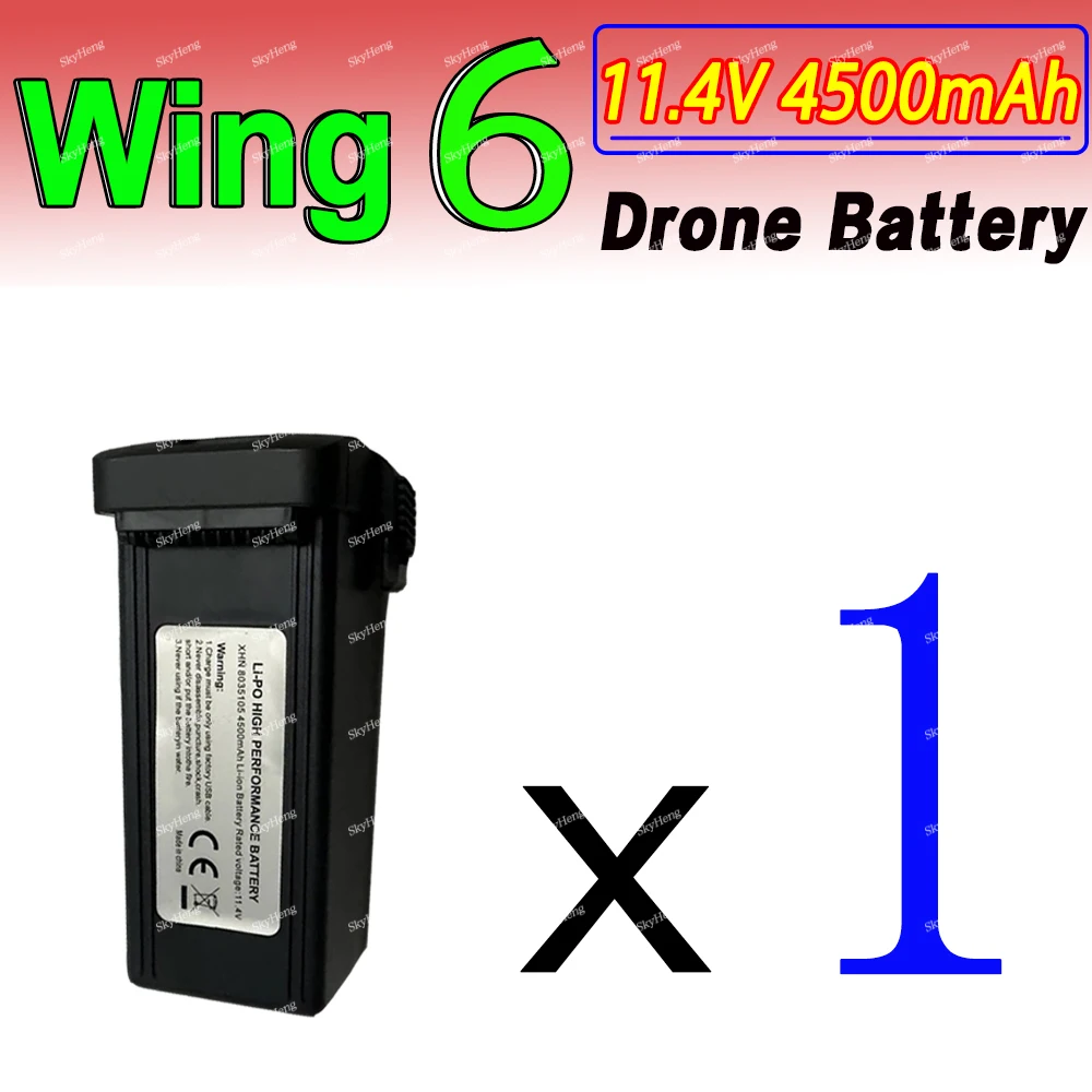 Batterie Drone Wing6 11.4V 3000mAh - Lot de 1 à 4