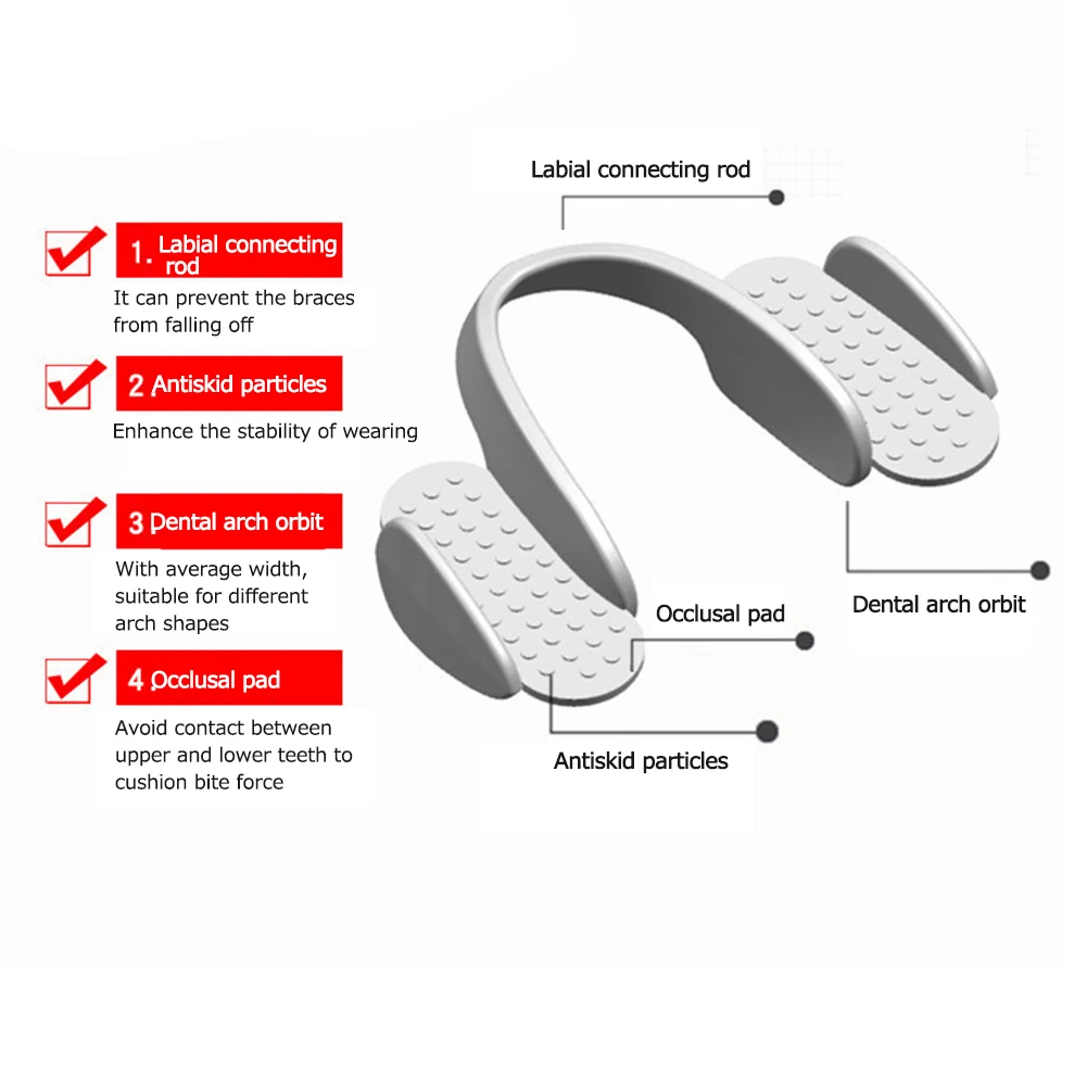 5-1Pairs Zahnschleifen Mundschutz Nacht Bruxismus Schutz Universal Weiches Silikon Anti-Klemme Zahnschiene Schutz für Erwachsene – Detail 18