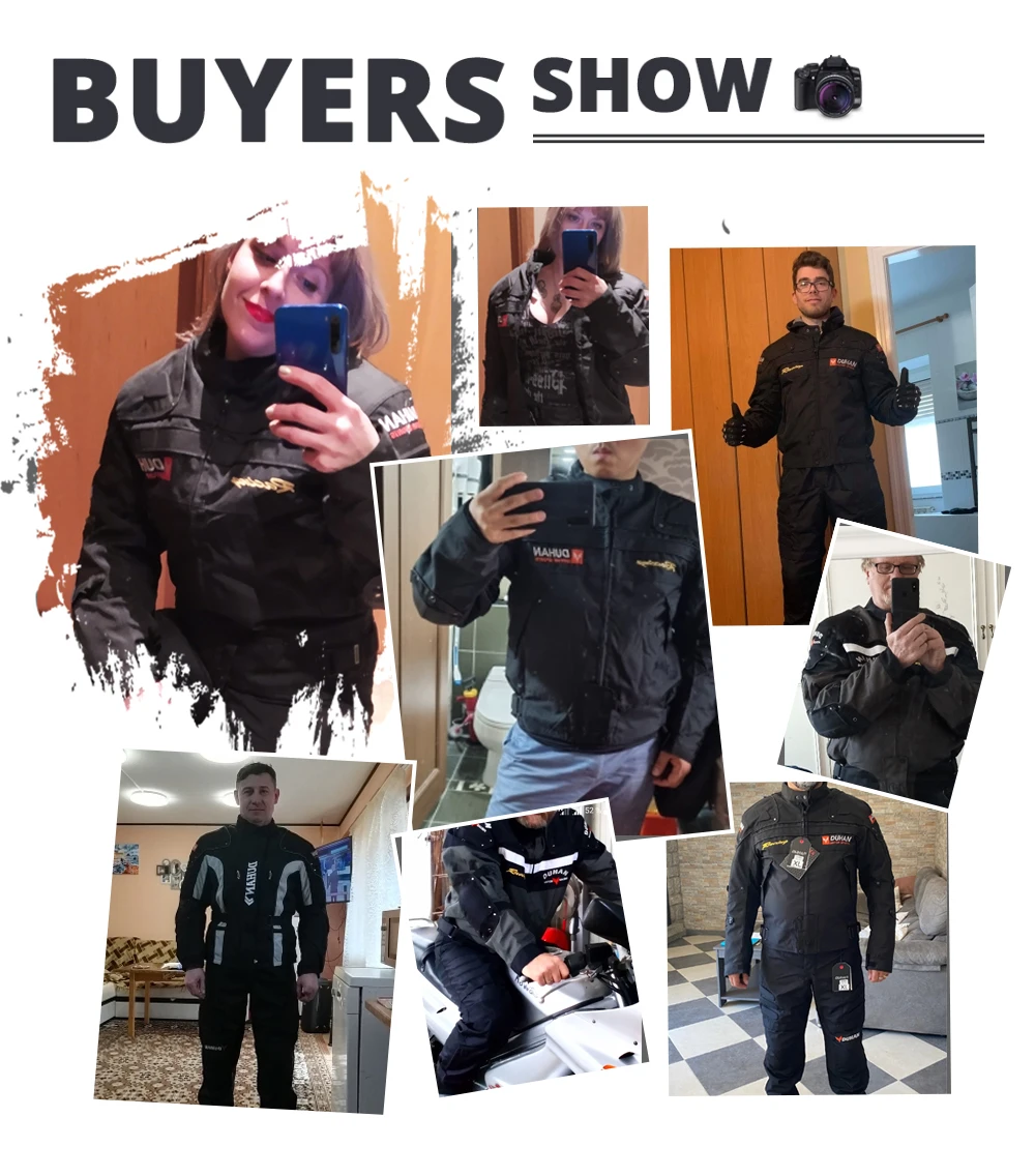 DUHAN 오토바이 재킷, 방한 모토 및 보호대 오토바이 바지, 모토 세트 투어링 의류 보호 기어 세트, 가을 겨울