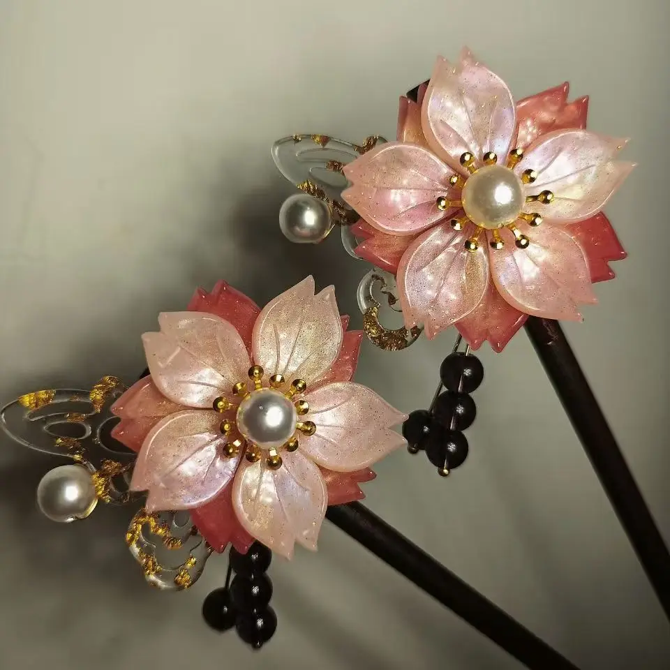 Anime Kamisama Kiss Momozono Nanami Pink Kanzashi Love Hairpin