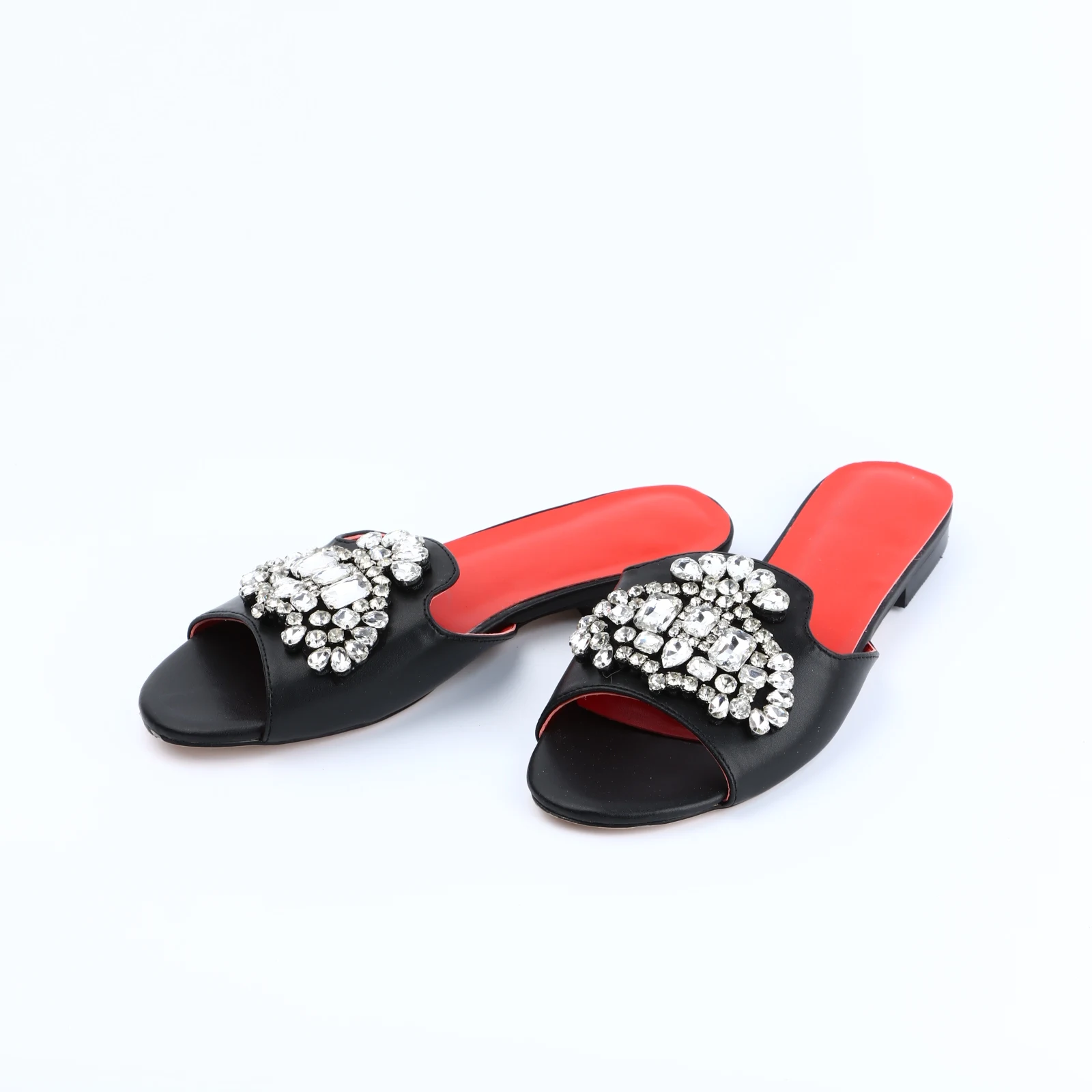 Luxury Designer Women Black Flat Print Sandals Slides Mule Shoe Brand 2023 Shoes Woman Ladies Summer Flip Flops Slippers Fashion